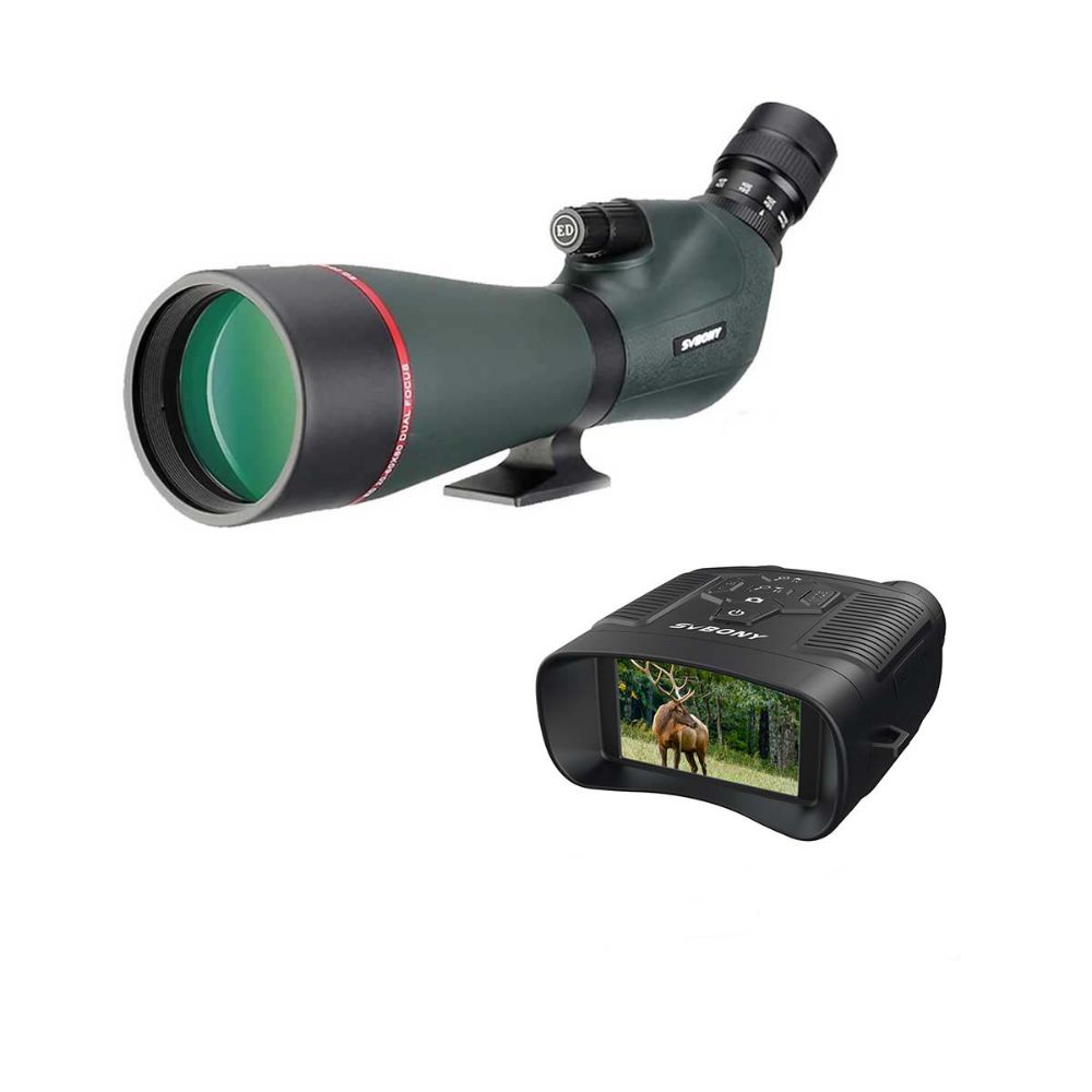 SV406P 20-60x80 ED Spotting Scopes-Binoculars combination for Bird Watching, Outdoor Viewing