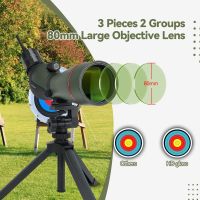 spotting scope of large objective lens