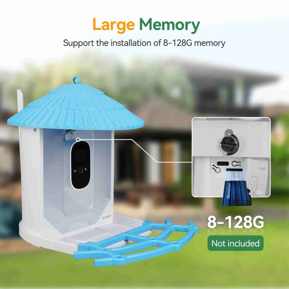 SC101 Smart Bird Feeder With Camera Auto Capture HD Bird Videos For Birdwatcher IP66 Waterproof 