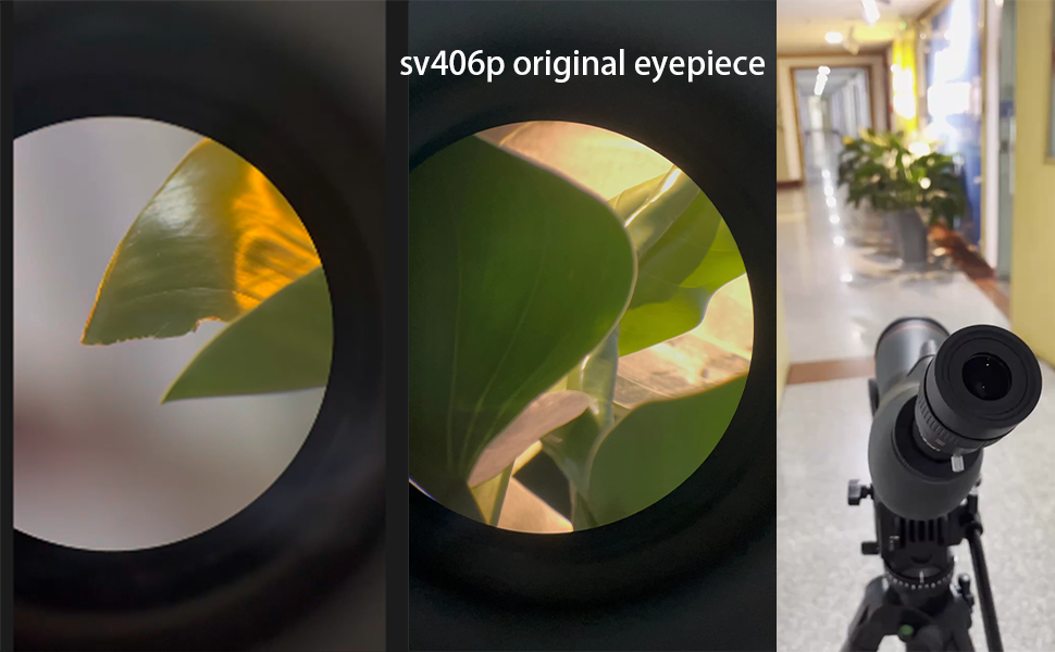 How does the sv406p add barlow lens with different eyepiece to focus ？